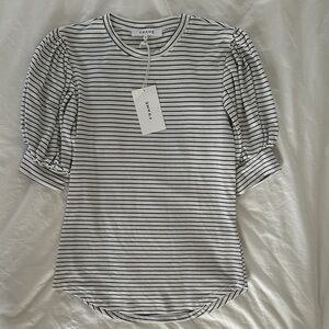 Frame Denim Women's Striped Puff Sleeve Top